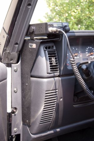 Jeep Wrangler CB Radio Dash Mount Bracket - Rugged Ridge - Black - `97-`06